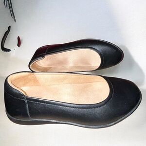 Naturalizer Women’s Black Leather Flexy Flat Shoes Sz-8N